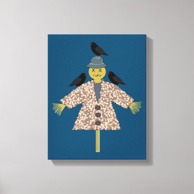 Toile Paille d'Halloween Scarecrow et Ravens (Recto)