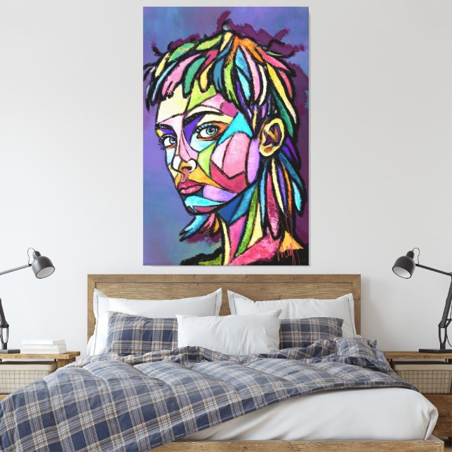 Toile Painted Art Woman Canvas Print (Insitu(Chambre))