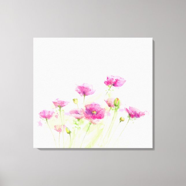 Toile Painted watercolor poppies 3 (Recto)