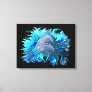 Toile Paire de dauphins