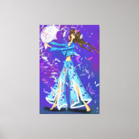 Pajama Party Girl Canvas Imprimer Coussin combat -