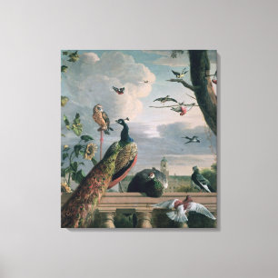 Toile Palais d'Amsterdam avec les oiseaux exotiques