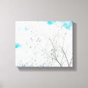 Toile Pale Pastel Bleu Clair Turquoise Arbre Branches Ci