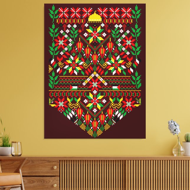Toile Palestine Tatreez Broderie traditionnelle (Insitu(Salon))