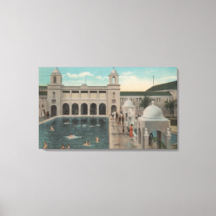 Toile Palm Beach, FL - vue extérieure de piscine et de