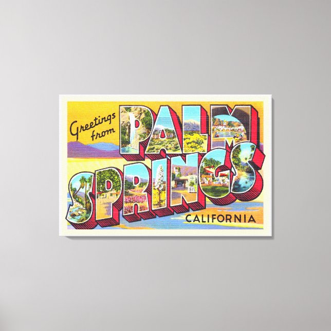 Toile Palm Springs California CA Grande Lettre carte pos (Recto)