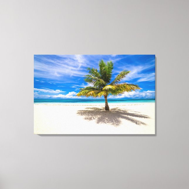 Toile Palm sur la plage de sable blanc (Recto)