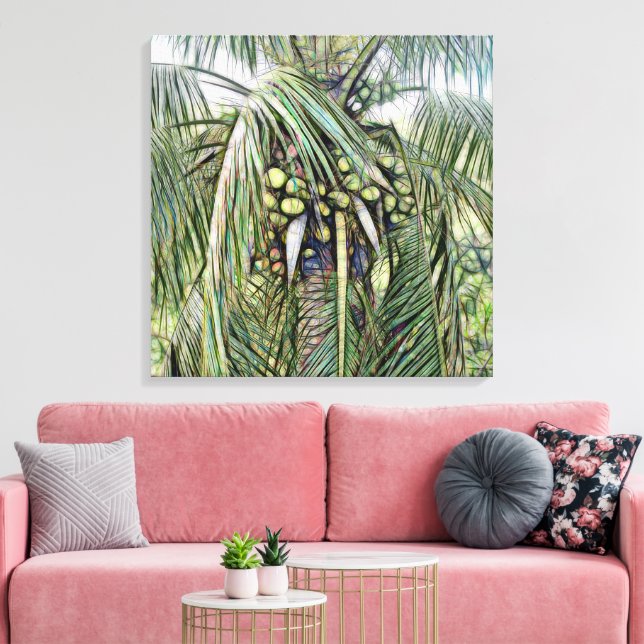 Toile Palm Tree Feuille Tropical Greenery Caraïbes (Insitu(Salon))