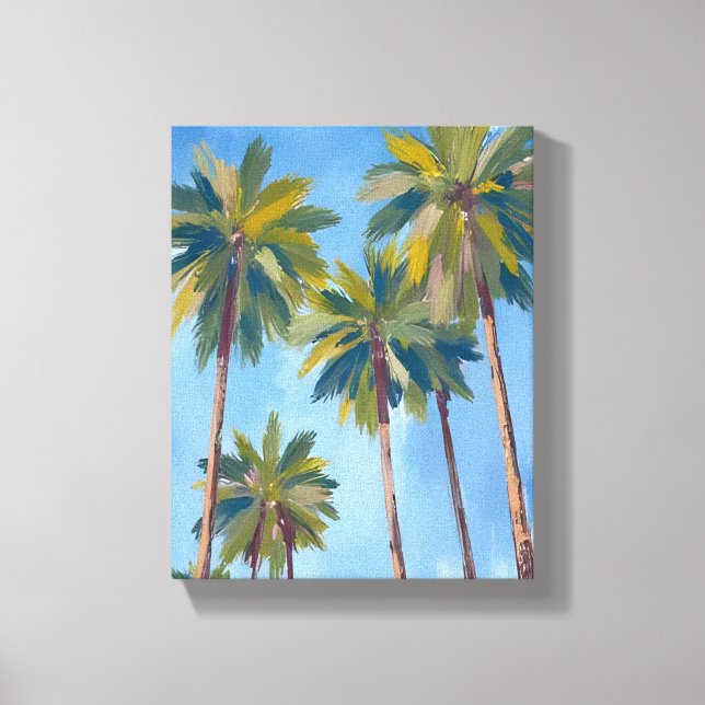 Toile Palm Trees Watercolor Tropical Painting (Recto)