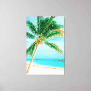 Toile Palmier de plage Tropical Caribbean Island