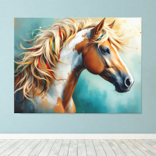Toile Palomino Peinture Mustang Portrait