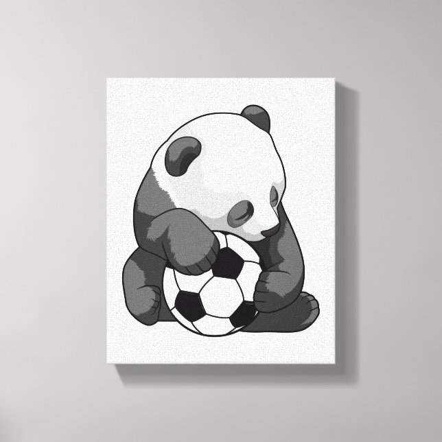 Toile Panda avec balle de football (Recto)