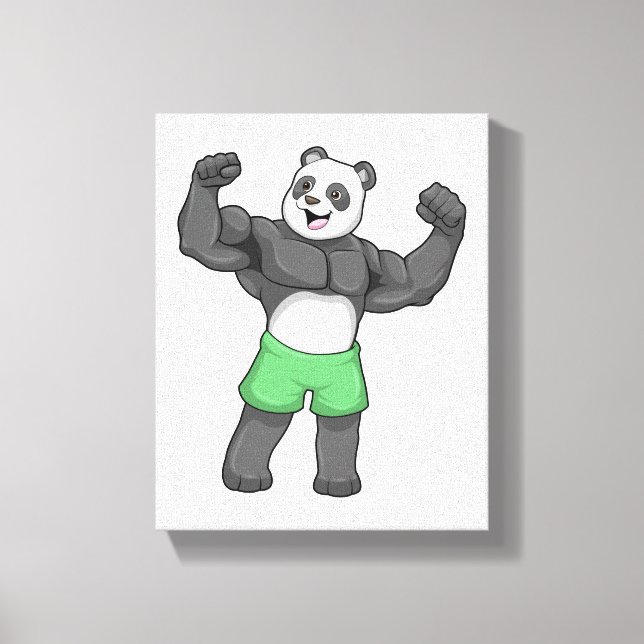 Toile Panda en Bodybuilder au Bodybuilding (Recto)