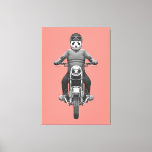 Toile Panda Motorcyle Rider
