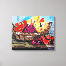 Panier de fruits frais, peinture de nature morte s