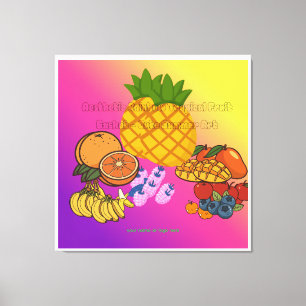 Toile Panier de fruits tropicaux arc-en-ciel esthétique