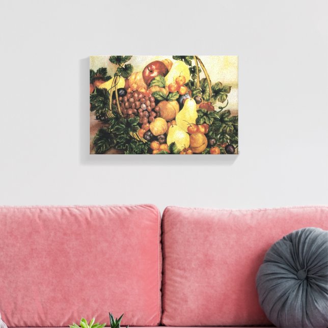 Toile Panier de peinture à l'aquarelle de fruits (Insitu(Salon))