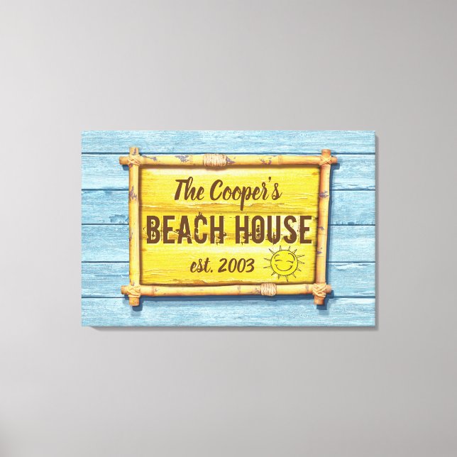 Toile Panneau de la famille DriftwoodBeach House (Recto)