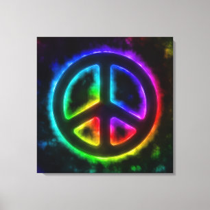 Toile Panneau de paix Rainbow