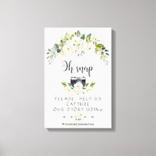 Toile Panneau Elegant Fleurs Crème Blanche Oh Snap Insta