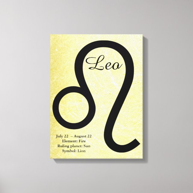 Toile Panneau Leo Horoscope or et Black Wall Art (Recto)