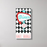 Panneau Retro Diner Kitchen Wall Art