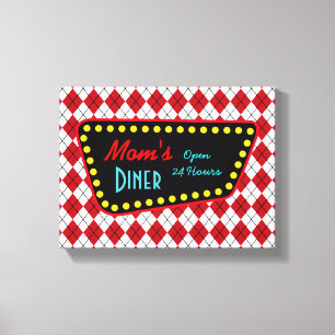 Toile Panneau Retro Mom's Diner
