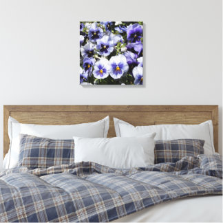Toile Pansies violettes de 16 po x 16 po