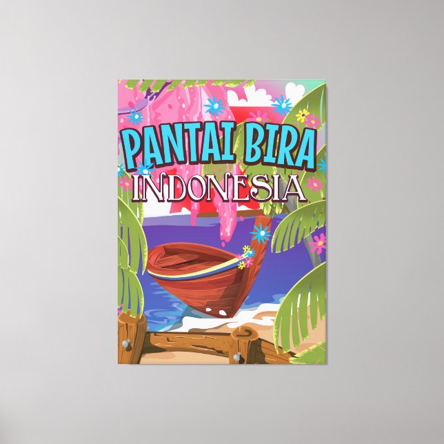 Toile Pantai Bira Indonésie affiche voyage (Recto)