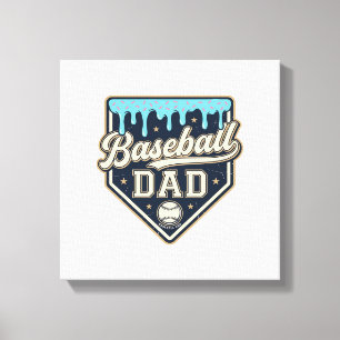Toile Papa Baseball Drippy Plaque de Base Vintage Vector