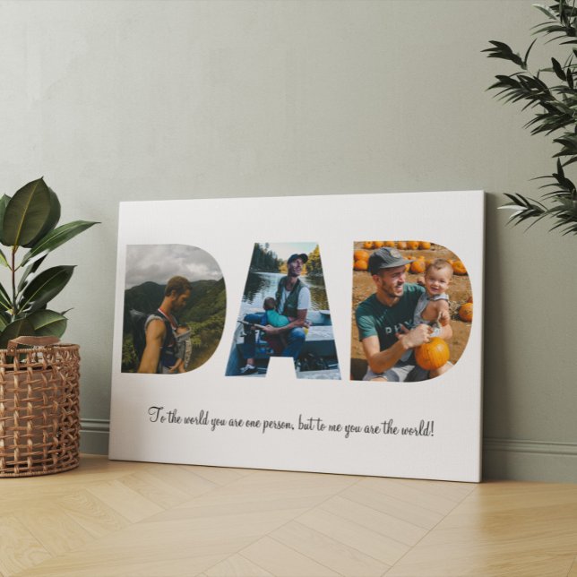 Toile Papa Photo Collage | Cadeau de Fête des pères | 3  (Créateur téléchargé)