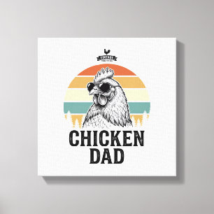Toile Papa Poule Vintage Coucher de soleil Drôle Amateur