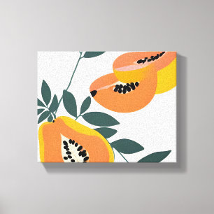 Toile PAPA-YAY ! Papaya aux fruits tropicaux