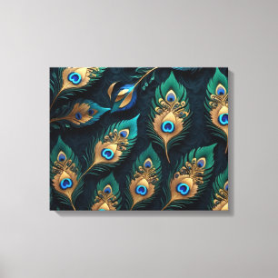 Toile Papercut Peacock Feathers Motif
