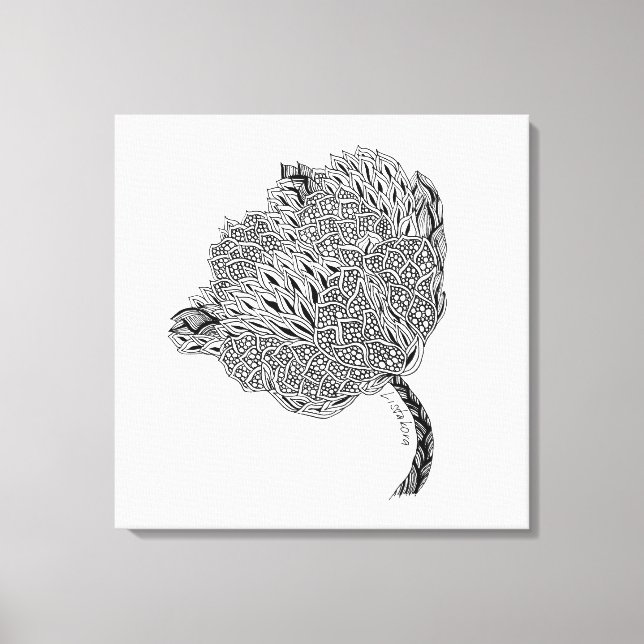 Toile Papier à fleurs Listakora (Recto)