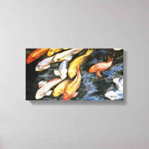 Toile Papier à peinture à étang de poisson Koi Imprimer 