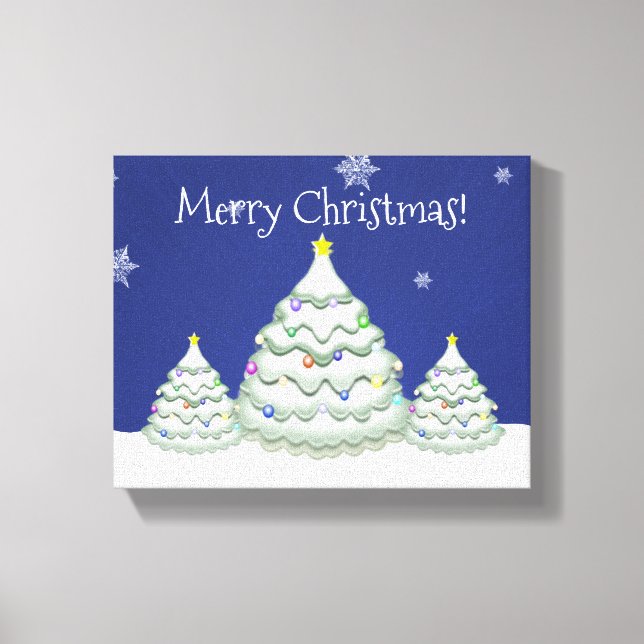 Toile Papier bleu Arbre de Noël (Recto)