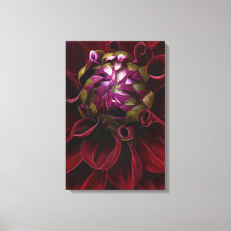 Toile Papier Dahlia Rouge
