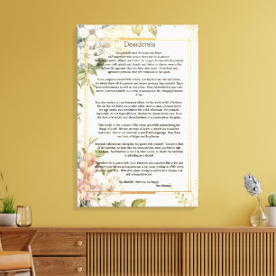 Toile Papier floral vintage Desiderata par Max Ehrman