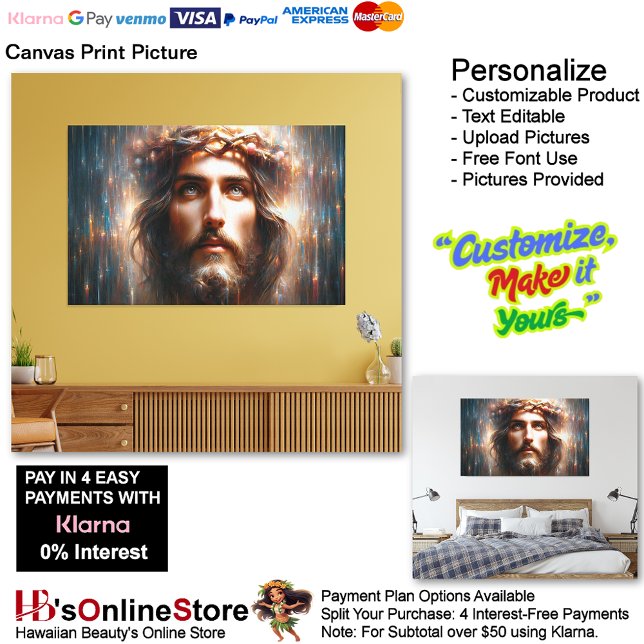Toile Papier Jésus (Jesus Colorful Dashing Biblica Canvas Print Picture.)