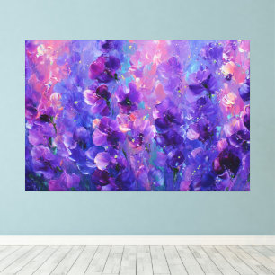 Toile Papier Peint Abstrait Fleur Violet Pourpre