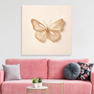 Toile Papier peint élégant papillon Nature minimaliste