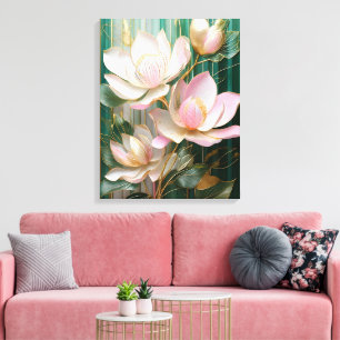 Toile Papier peint en fleurs japonais Magnolia Art