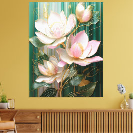 Toile Papier peint en fleurs japonais Magnolia Art