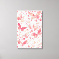 Papillon Aquarelle Corail Rose Pêche