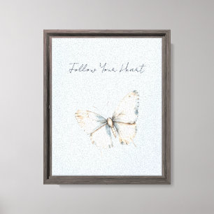 Toile Papillon blanc et joli bleu