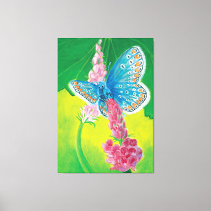 Toile Papillon bleu de Chapmans (thersites en polyommatu