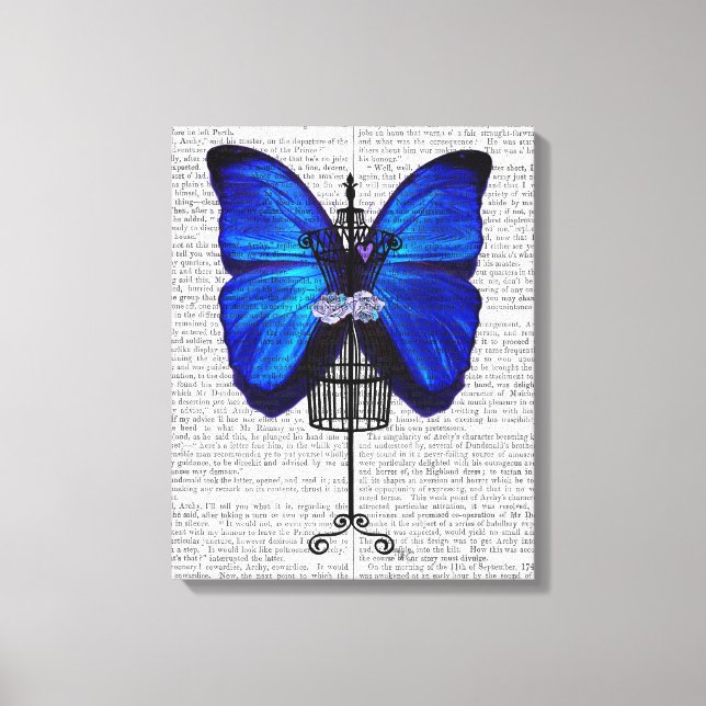 Toile Papillon bleu mannequin (Recto)