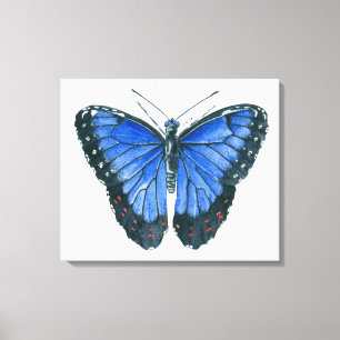 Toile Papillon Blue Morpho peinture à l'aquarelle