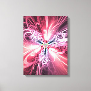 Toile Papillon d'énergie rose, art fractal